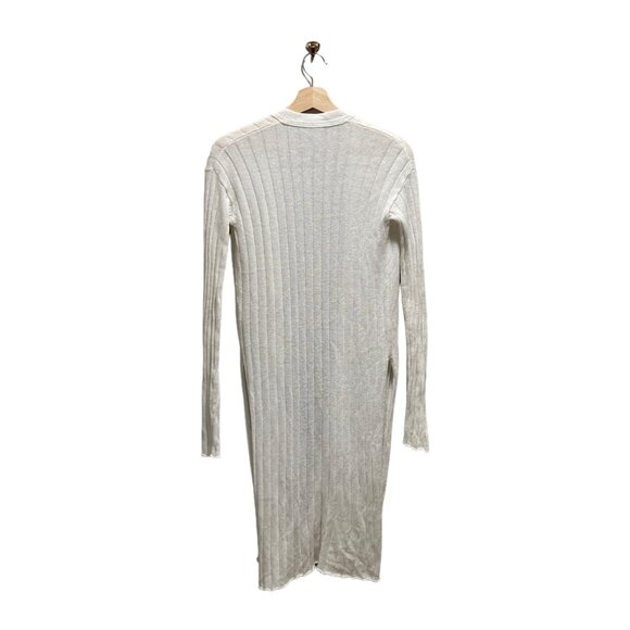 Free People Ribby Rib Maxi Cardigan White Size XS Beach Coastal Minimalist Linen - Picture 13 of 16